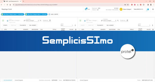 Dividere il conto del cliente e generare due documenti fiscali distinti con protel PMS - SemplicisSImo