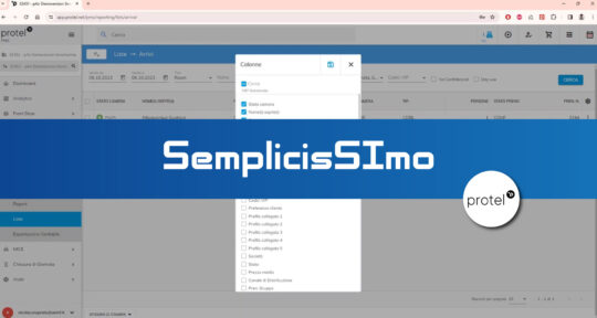 Personalizzare le liste dei clienti in arrivo su protel PMS SemplicisSImo
