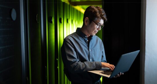 chief innovation officer cosa fa: lavoratore PMI che consulta un laptop